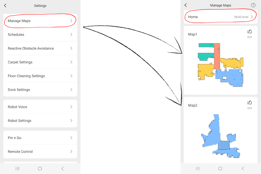  Roborock Q Revo может хранить в приложении несколько карт. 